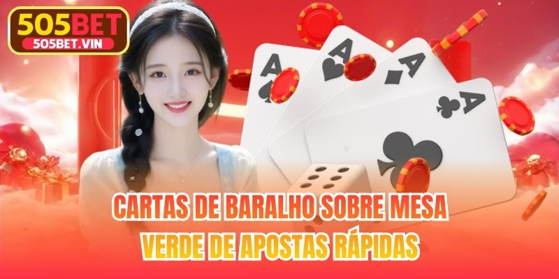 Cartas de baralho sobre mesa verde de apostas rápidas