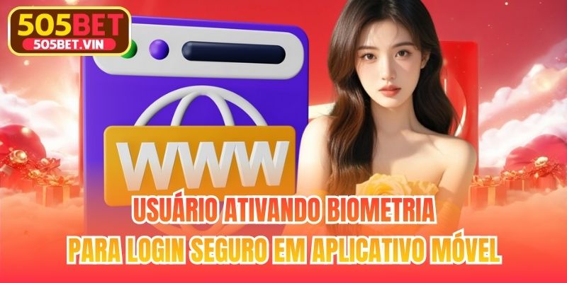 Usuário ativando biometria para login seguro em aplicativo móvel